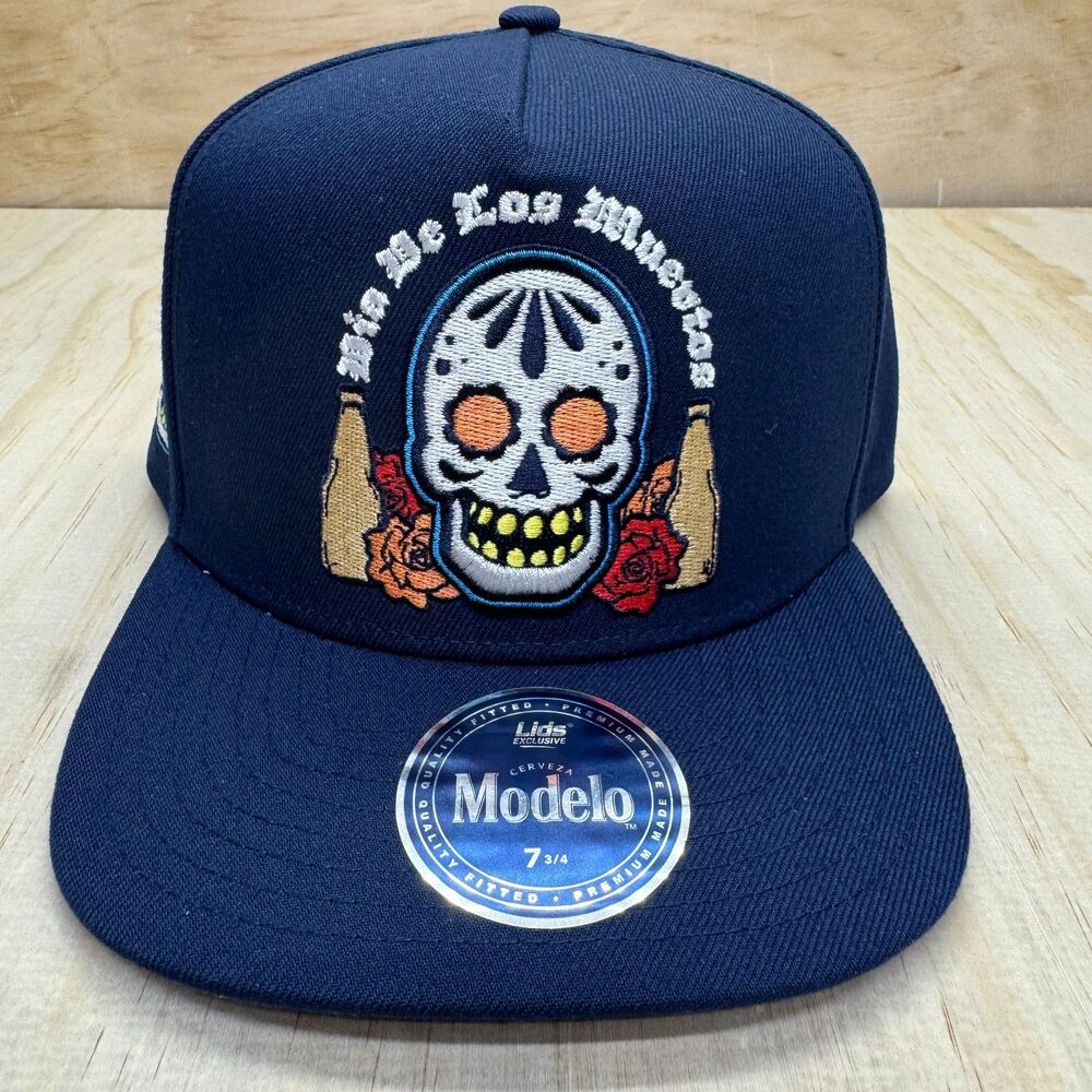 NEW Modelo x Lids HD Day Of the Dead Fitted Hat Cap Blue sz 7 3/4
